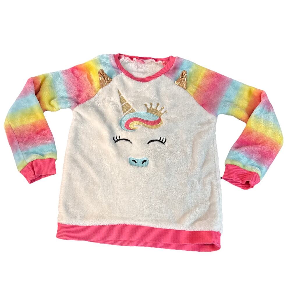 Penelope Mack Rainbow Unicorn Plush Sweatshirt Girls Size‎ 6